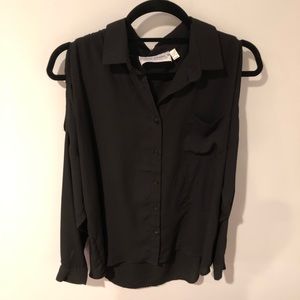 Black Cold Shoulder Blouse